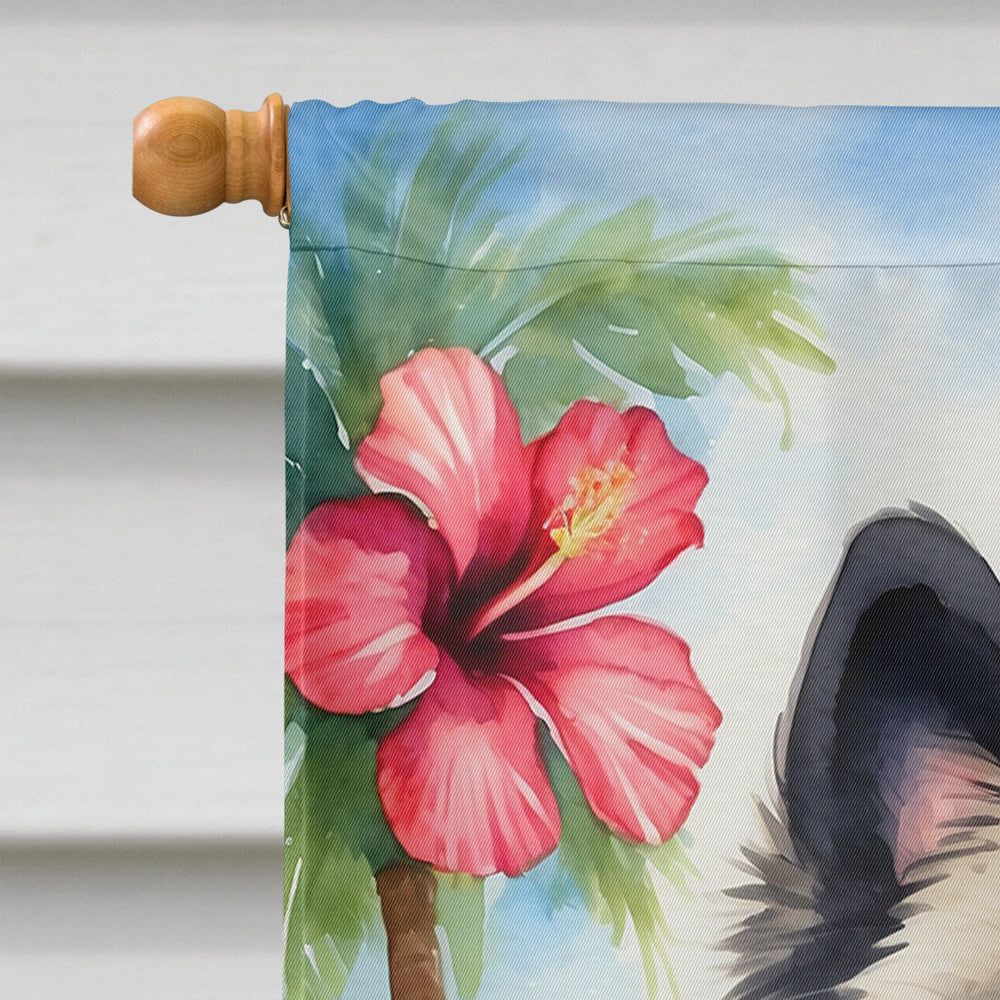 Keeshond Luau House Flag