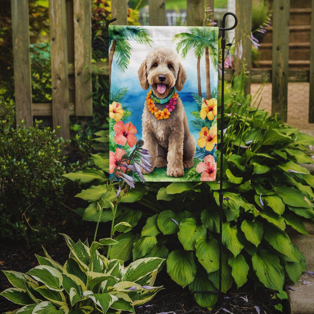 Labradoodle Luau Garden Flag