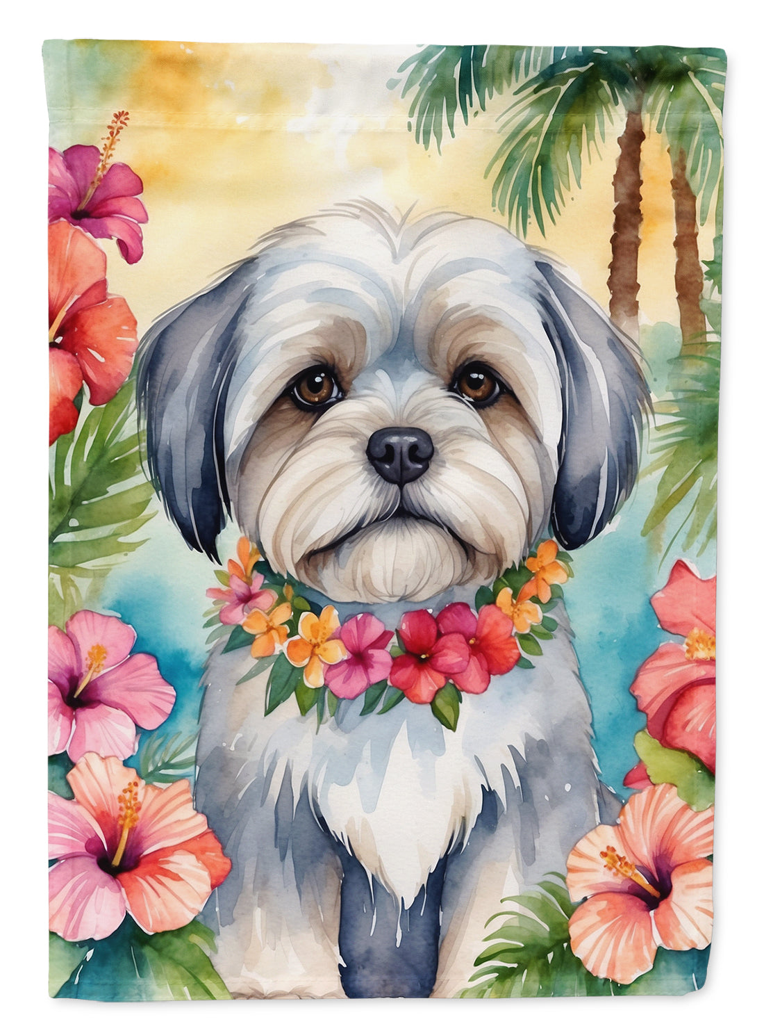 Buy this Lhasa Apso Luau Garden Flag