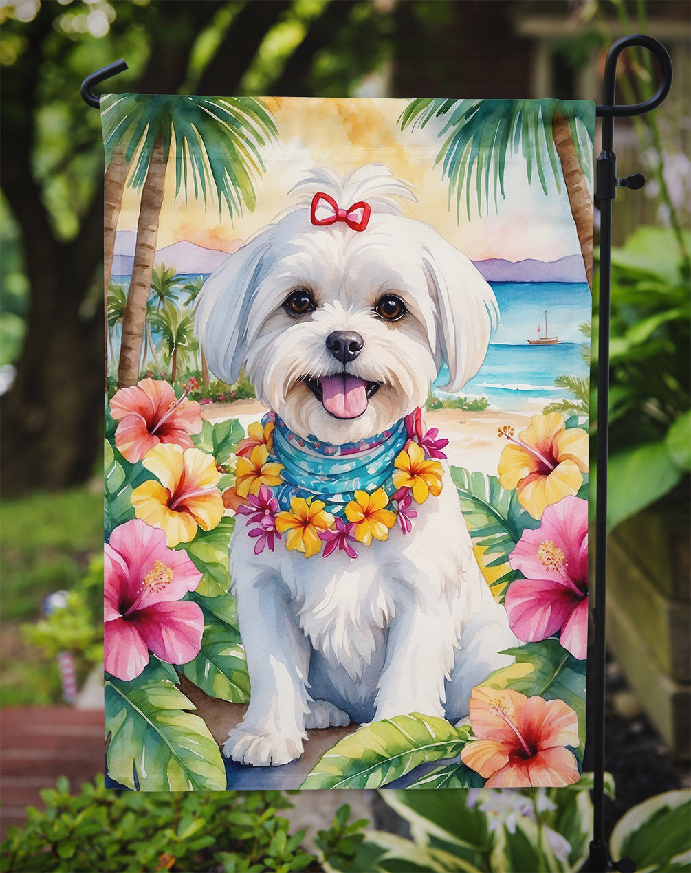 Maltese Luau Garden Flag