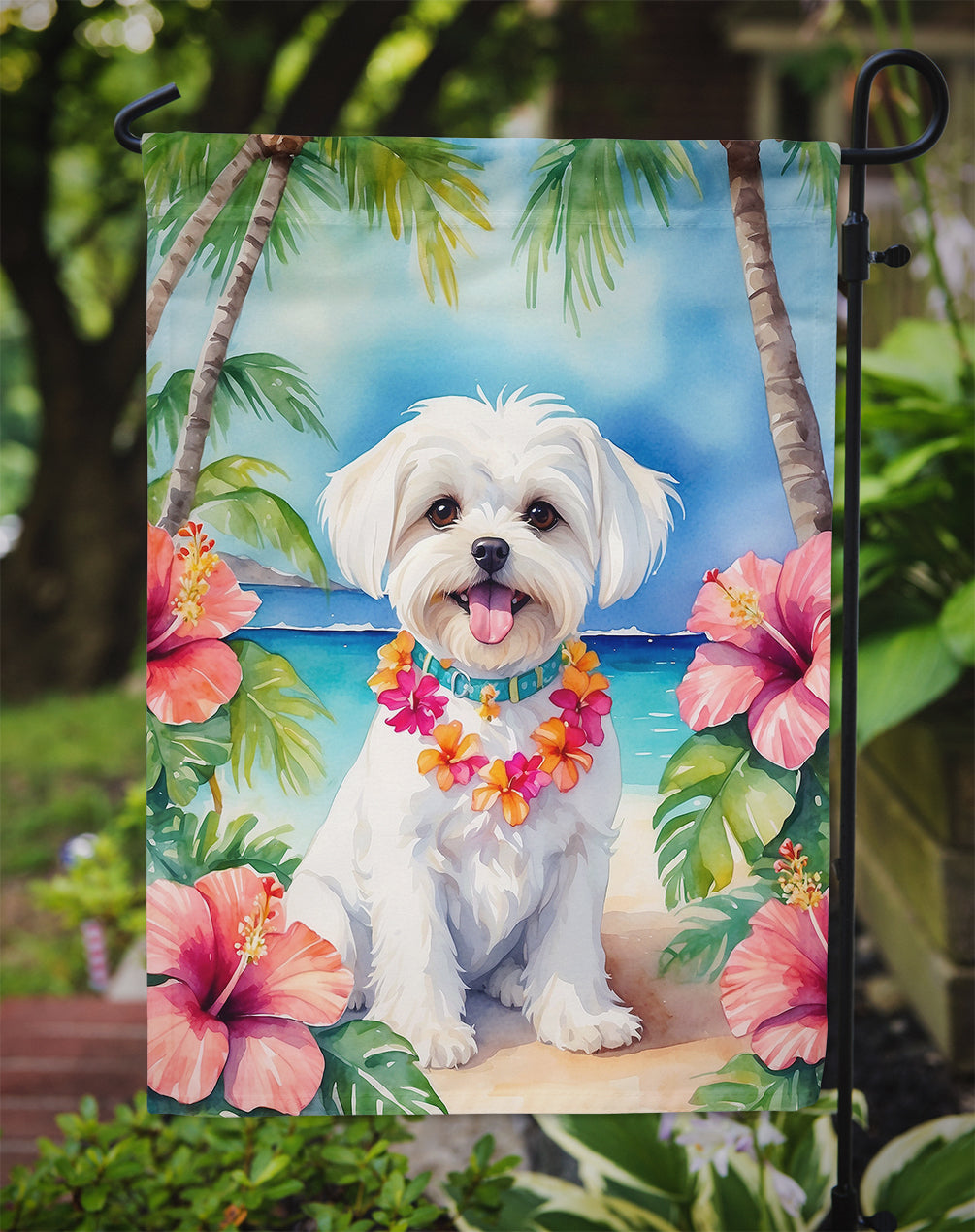 Maltese Luau Garden Flag