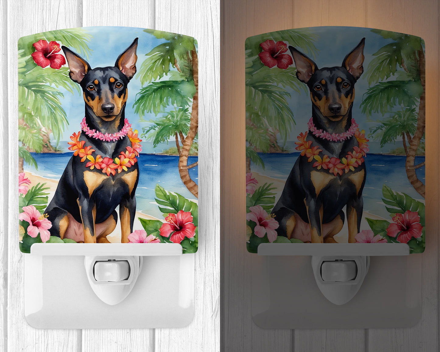 Manchester Terrier Luau Ceramic Night Light