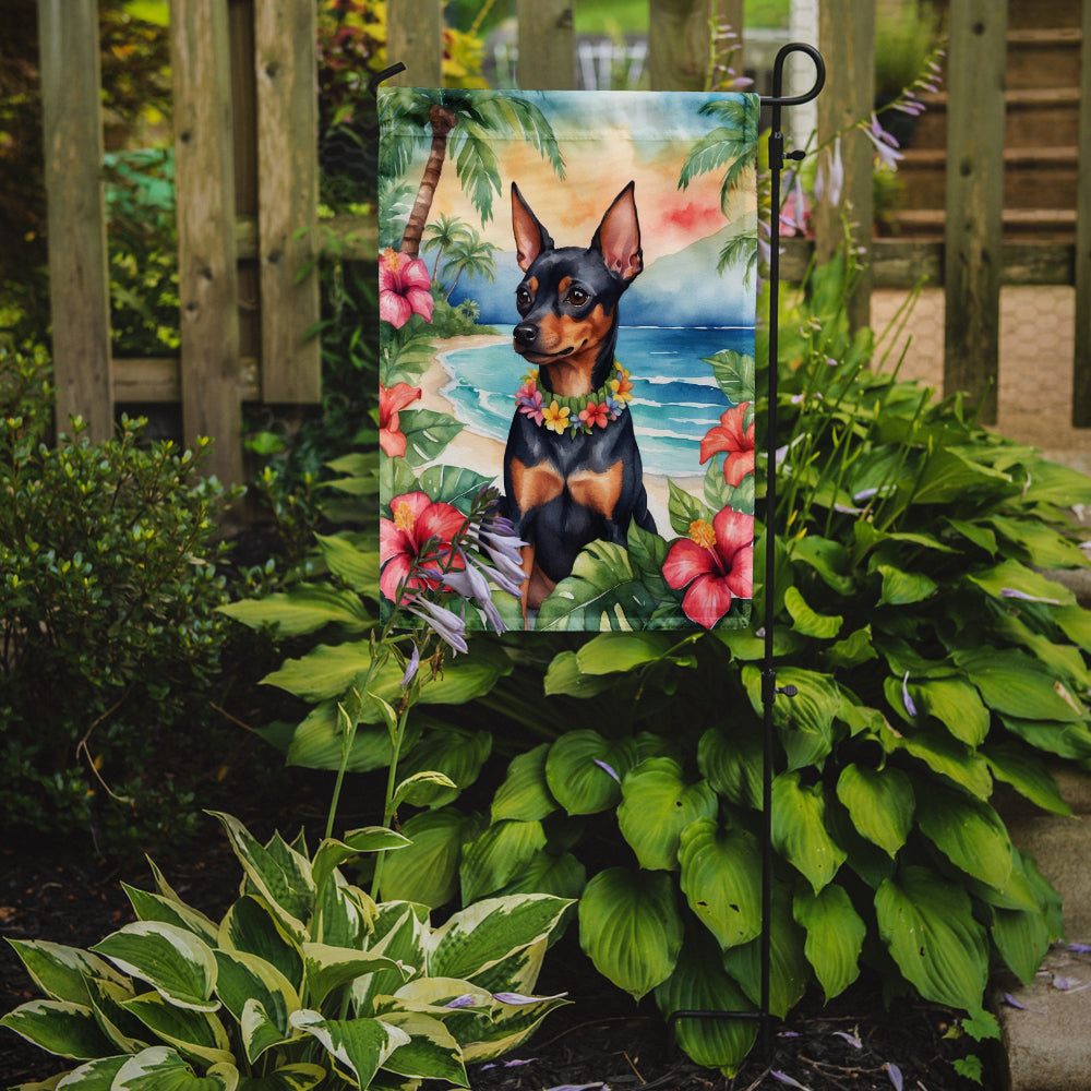 Miniature Pinscher Luau Garden Flag