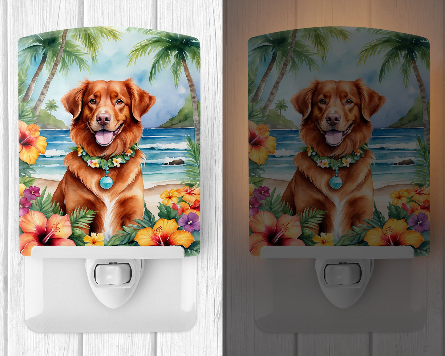 Nova Scotia Duck Tolling Retriever Luau Ceramic Night Light