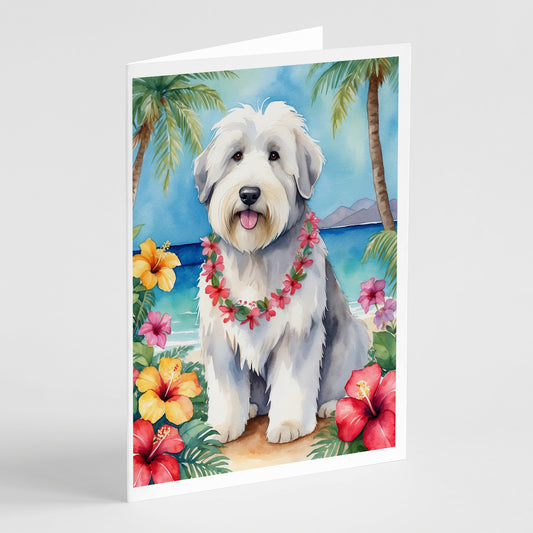 Buy this Old English Sheepdog Luau Greeting Cards Pack of 8