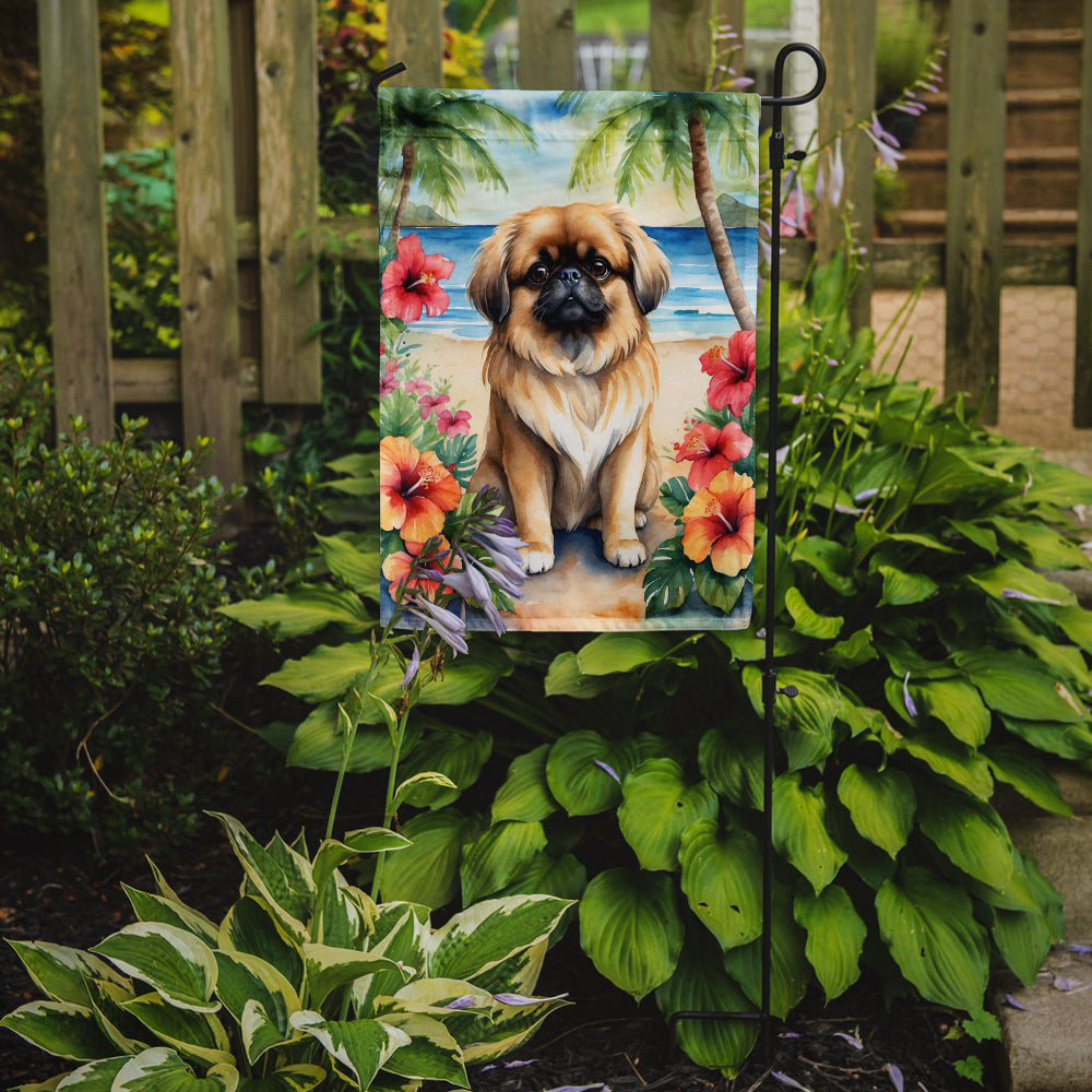 Pekingese Luau Garden Flag