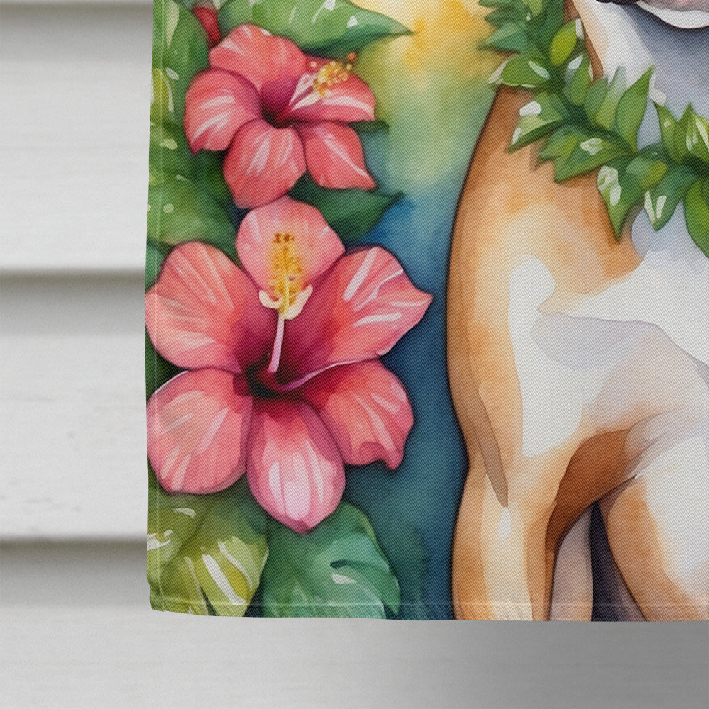 Pit Bull Terrier Luau House Flag