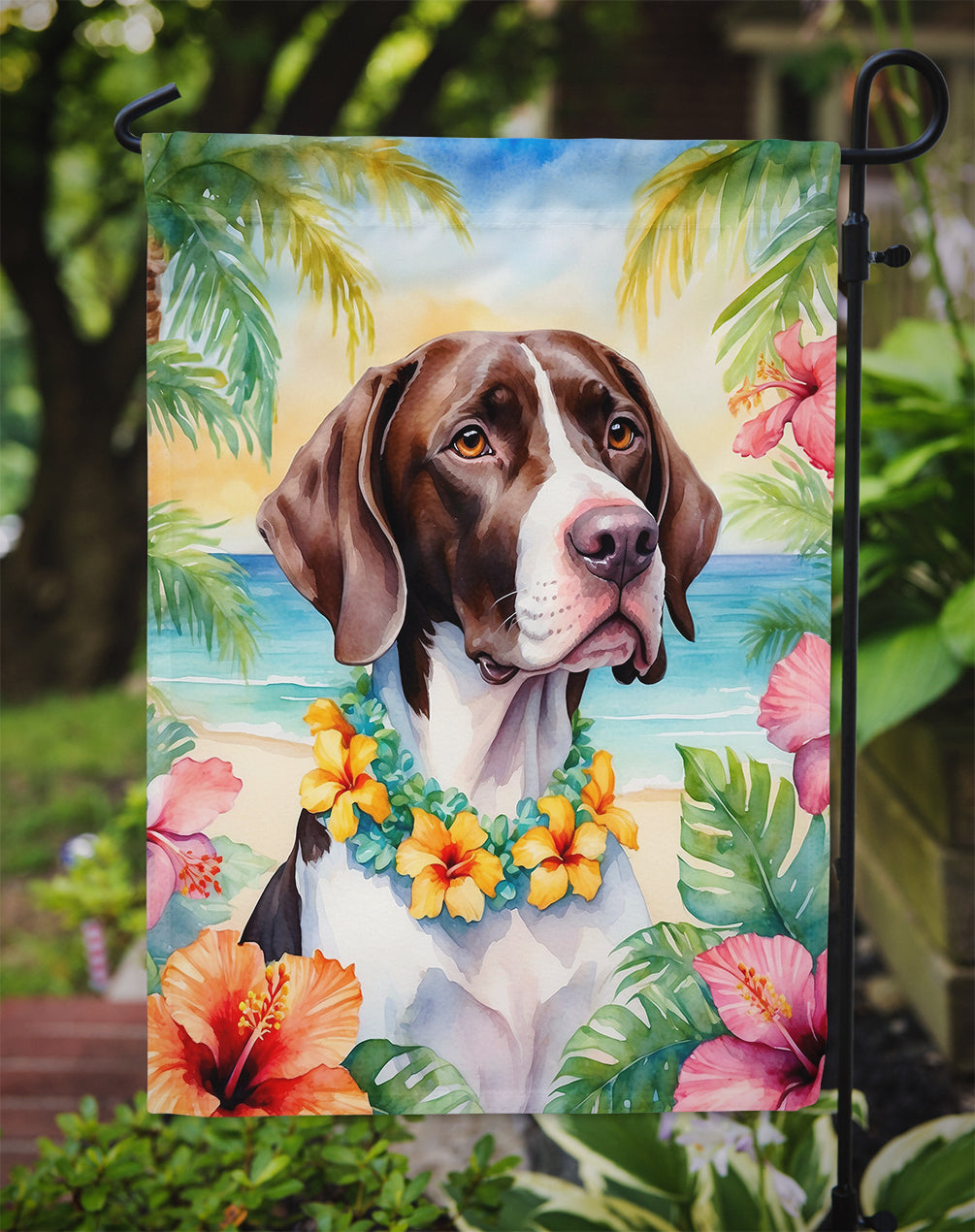 Pointer Luau Garden Flag