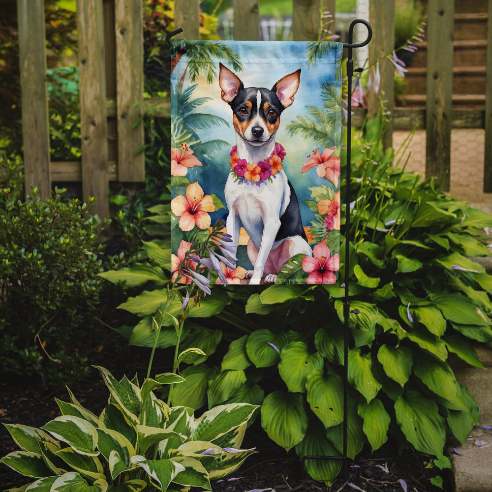 Rat Terrier Luau Garden Flag