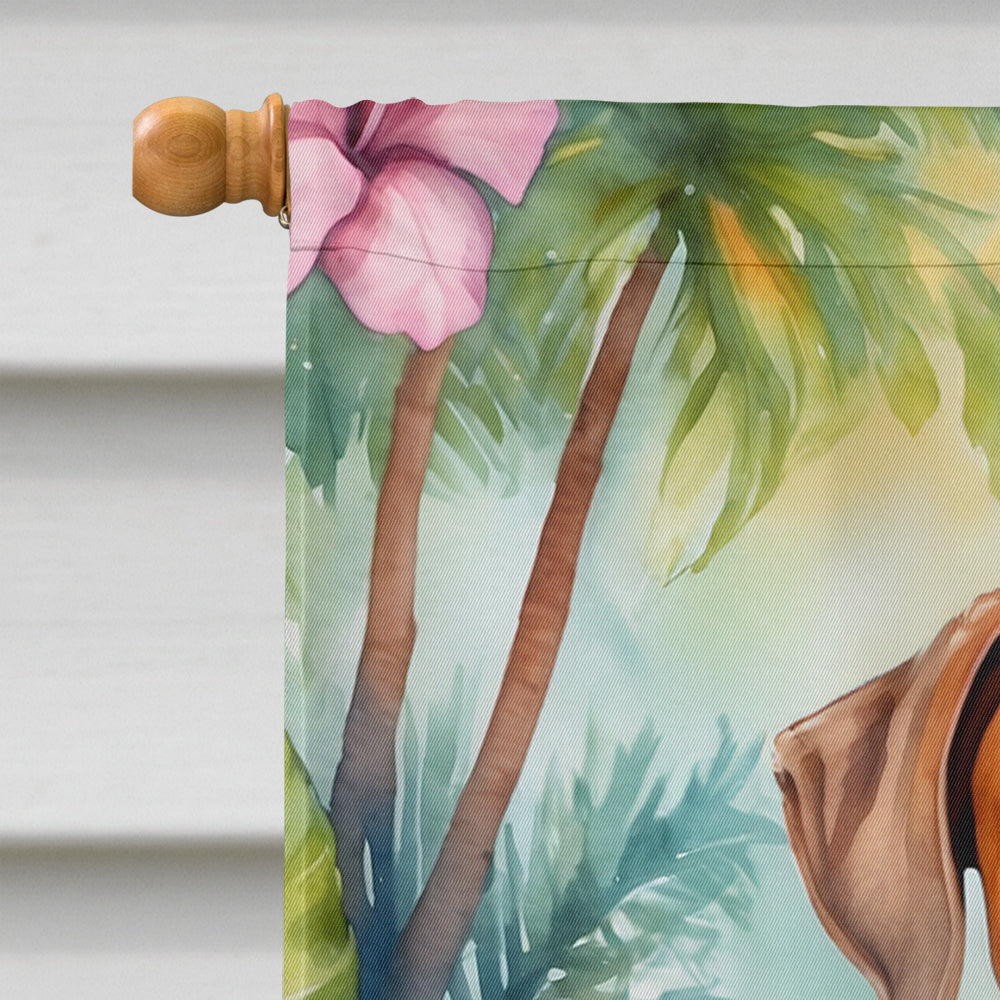 Rhodesian Ridgeback Luau House Flag