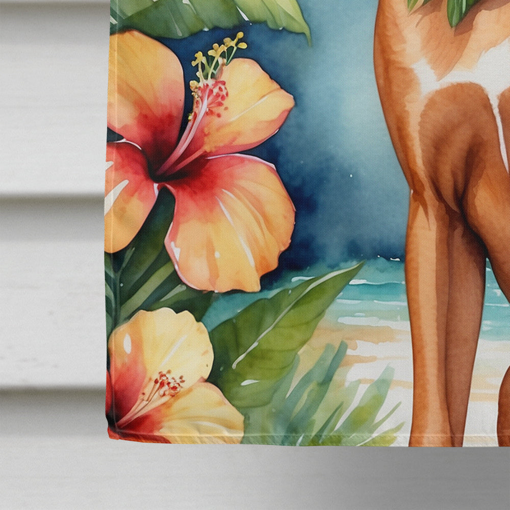 Rhodesian Ridgeback Luau House Flag