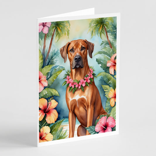Buy this Rhodesian Ridgeback Luau Greeting Cards Pack of 8