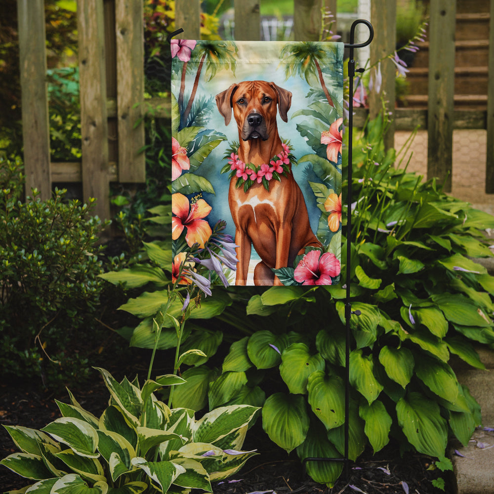 Rhodesian Ridgeback Luau Garden Flag