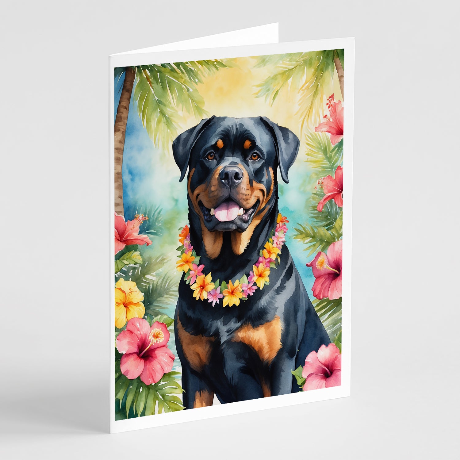 Buy this Rottweiler Luau Greeting Cards Pack of 8