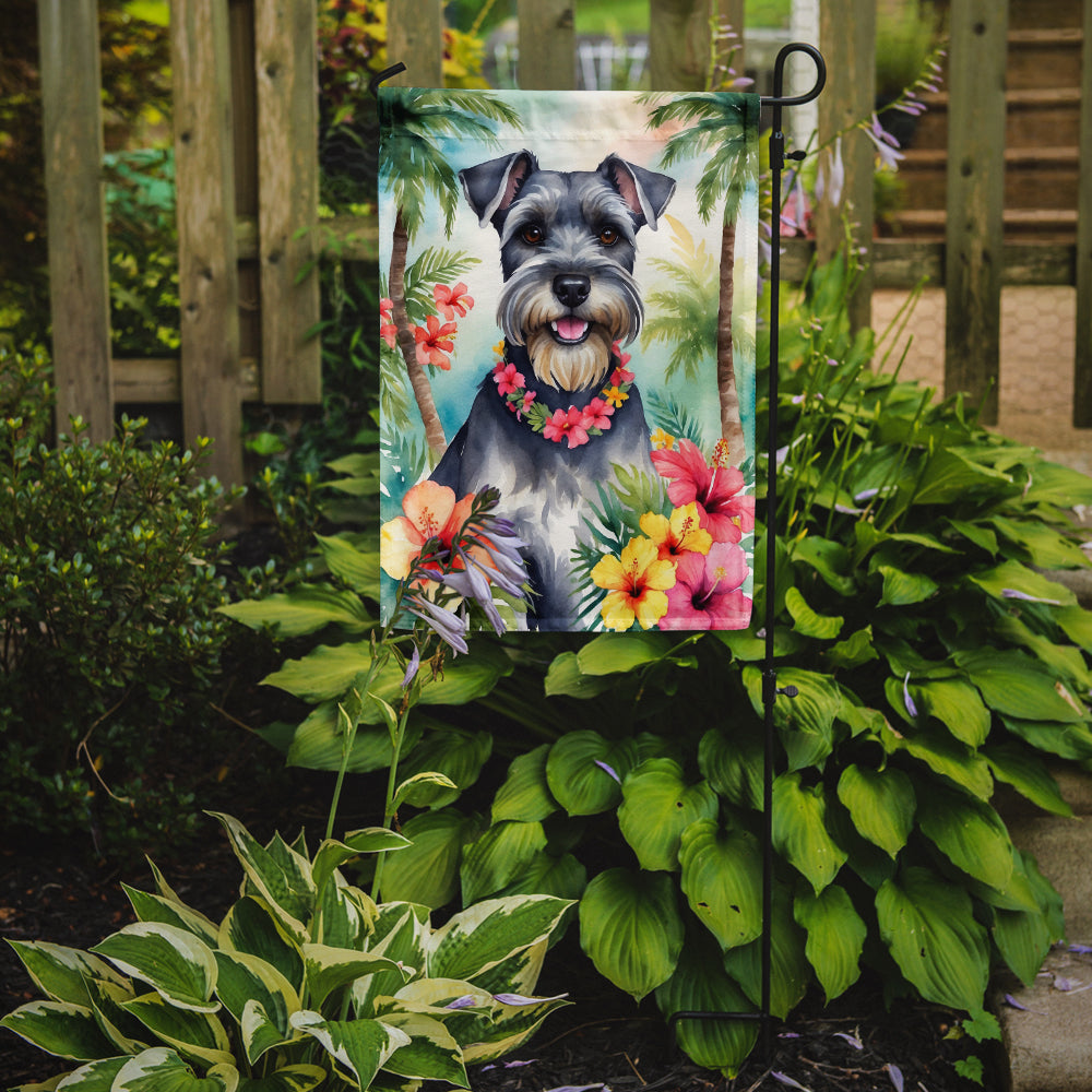 Schnauzer Luau Garden Flag