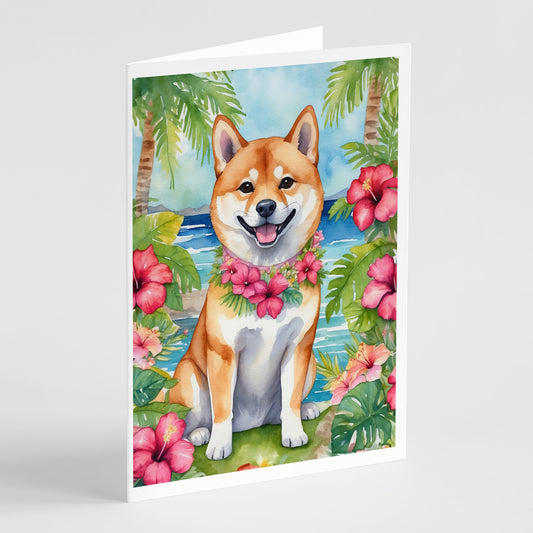 Buy this Shiba Inu Luau Greeting Cards Pack of 8