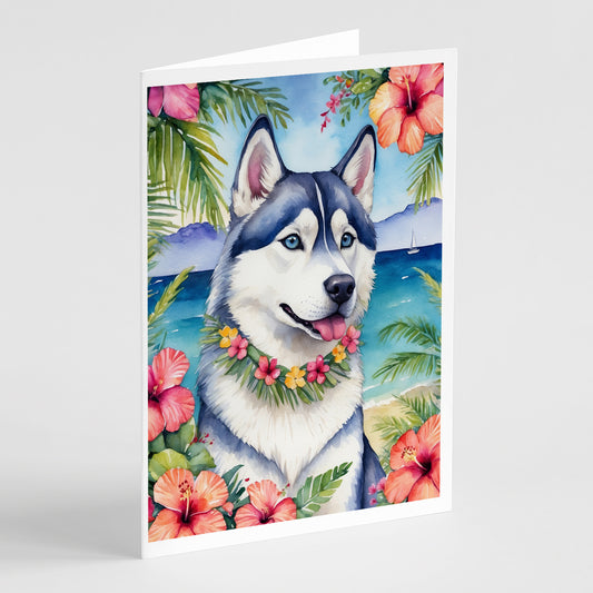 Buy this Siberian Husky Luau Greeting Cards Pack of 8
