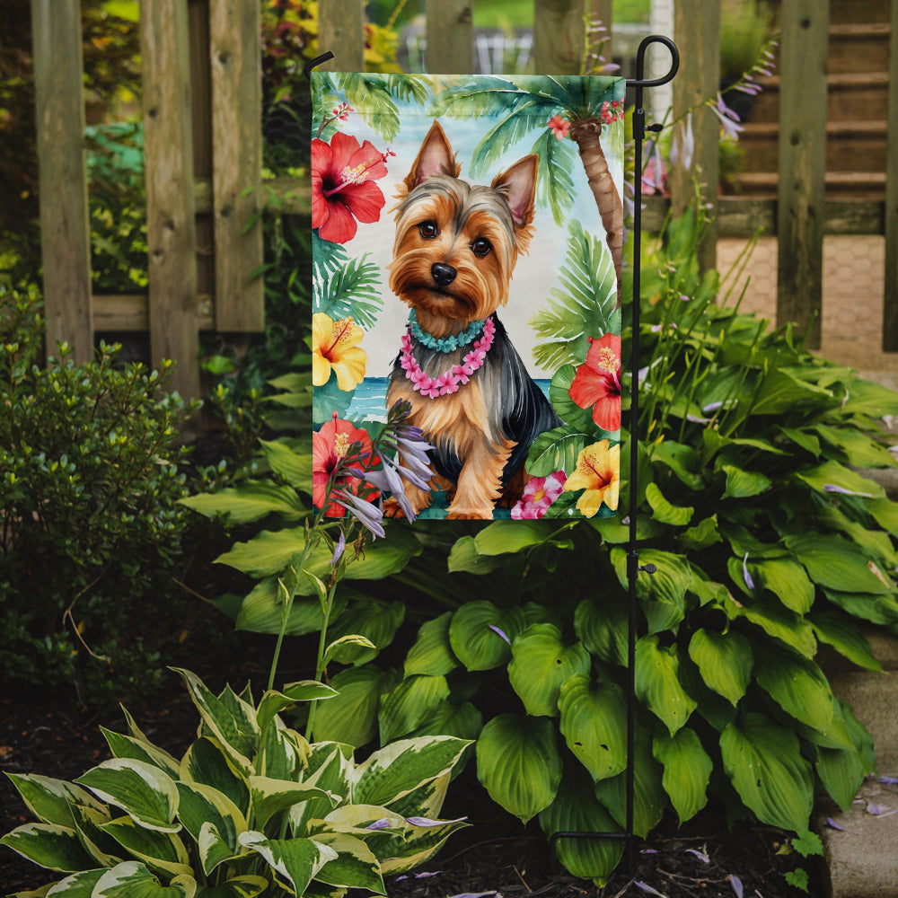 Silky Terrier Luau Garden Flag