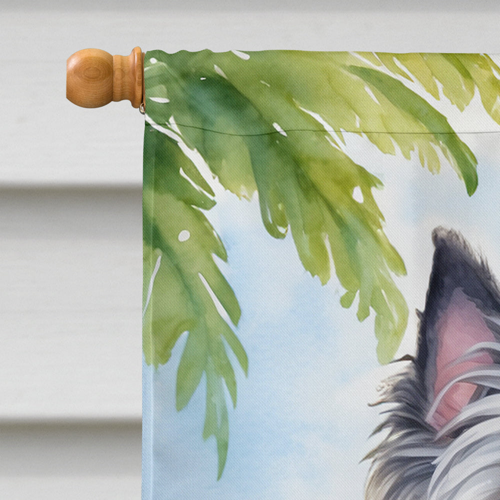 Skye Terrier Luau House Flag