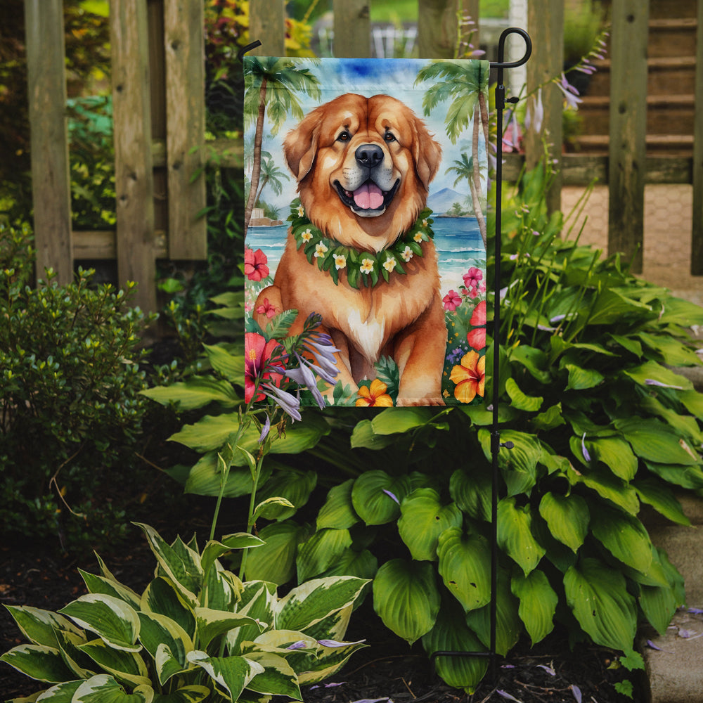 Tibetan Mastiff Luau Garden Flag