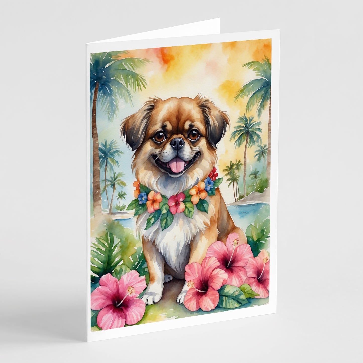 Buy this Tibetan Spaniel Luau Greeting Cards Pack of 8