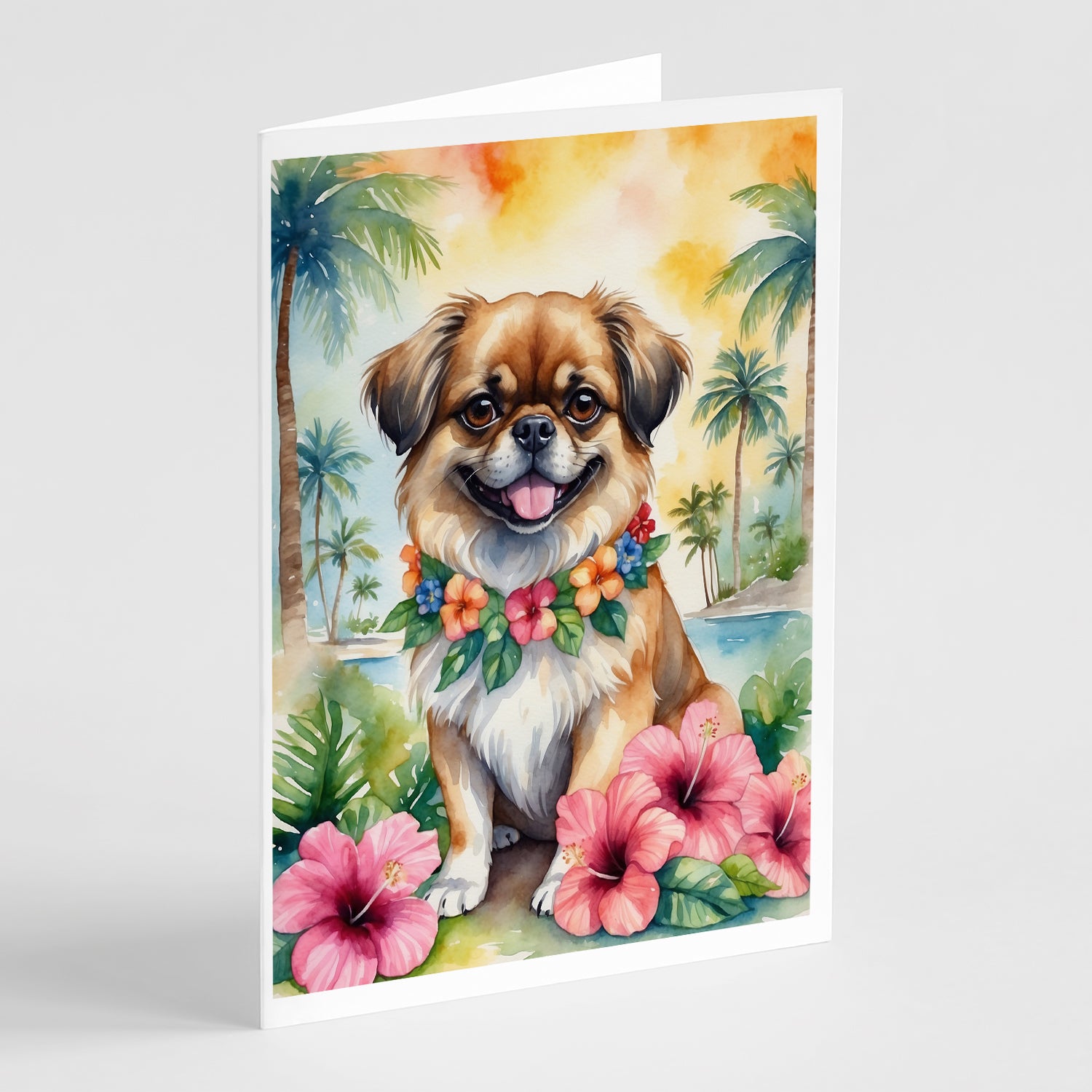 Buy this Tibetan Spaniel Luau Greeting Cards Pack of 8