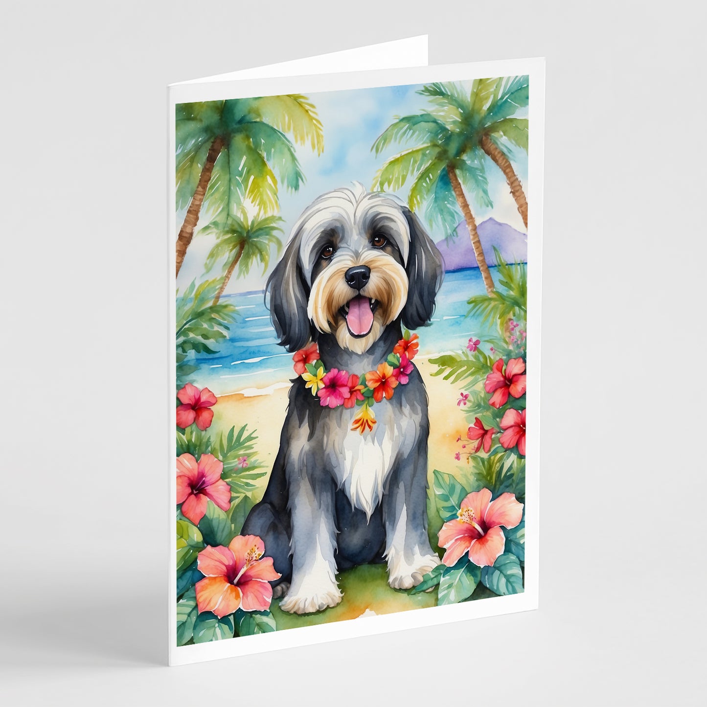 Buy this Tibetan Terrier Luau Greeting Cards Pack of 8