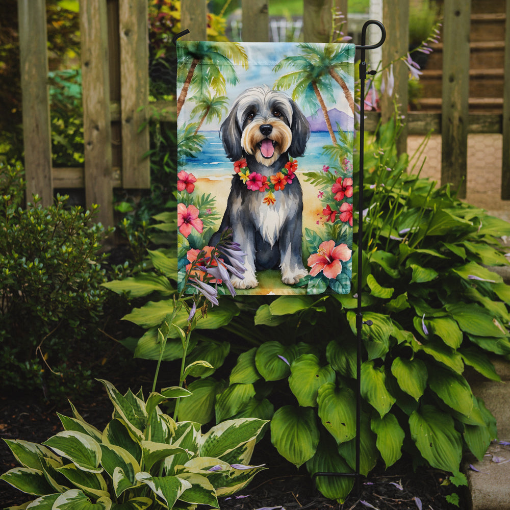 Tibetan Terrier Luau Garden Flag