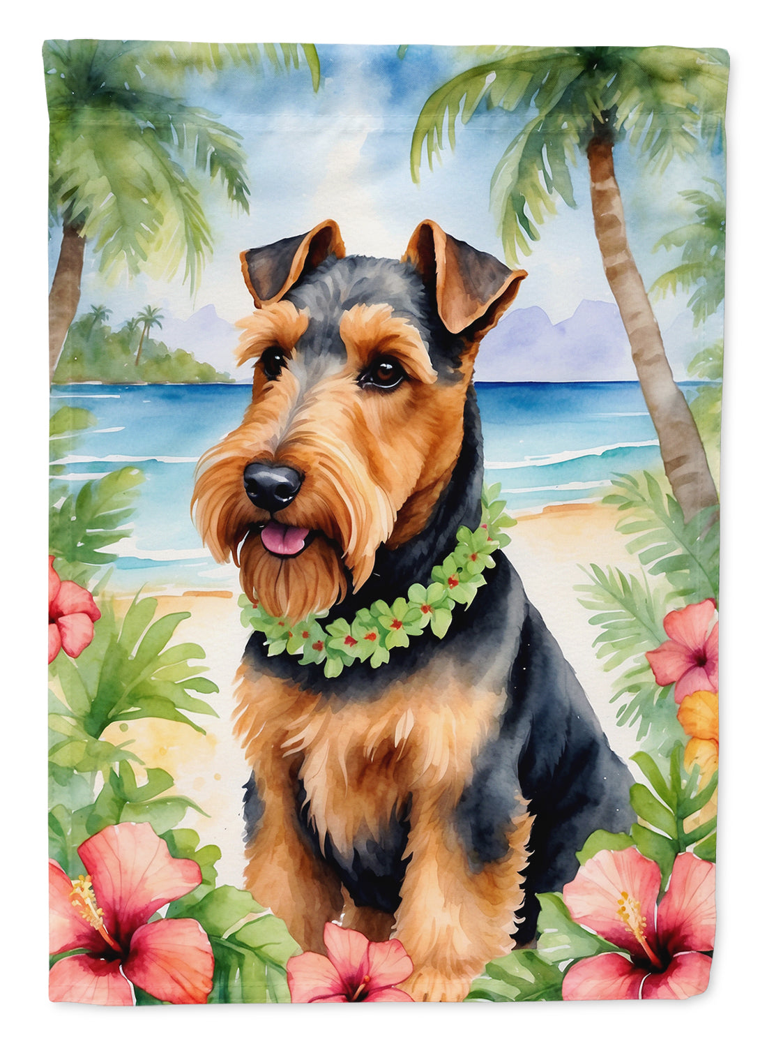 Buy this Welsh Terrier Luau House Flag