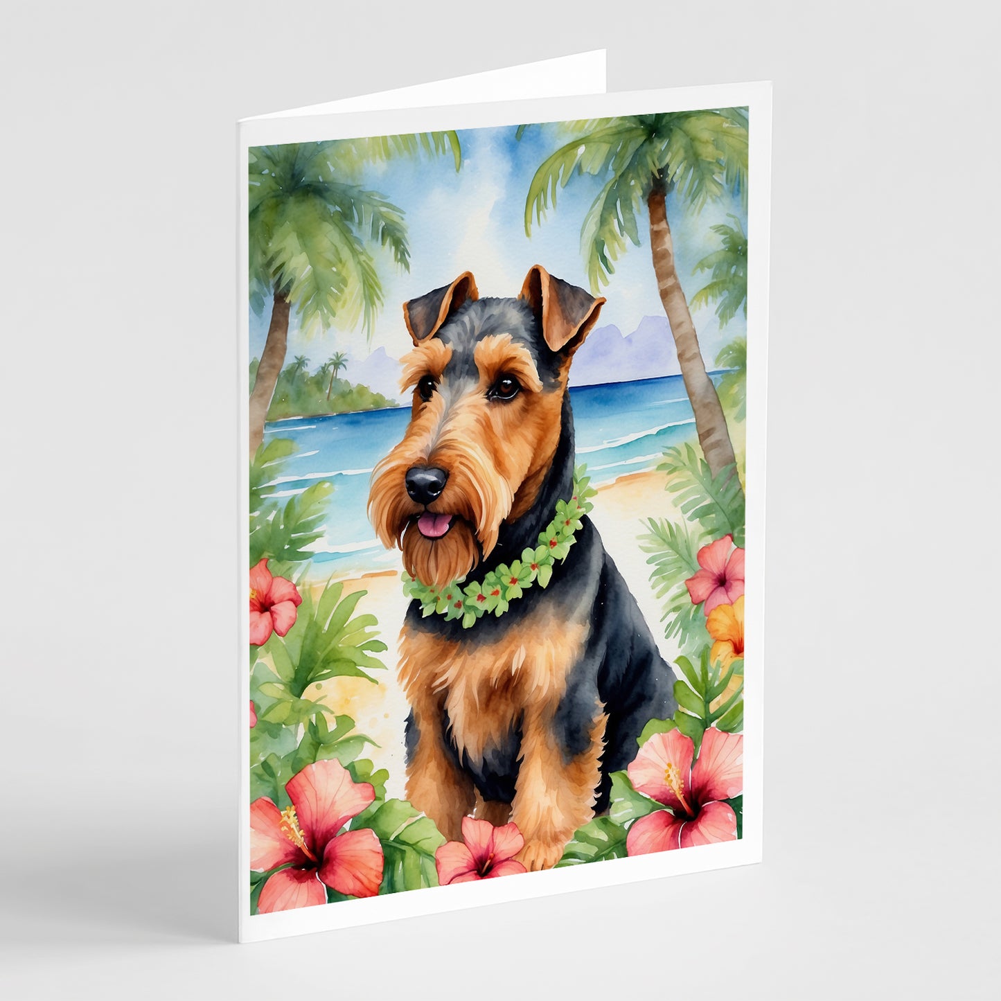 Buy this Welsh Terrier Luau Greeting Cards Pack of 8