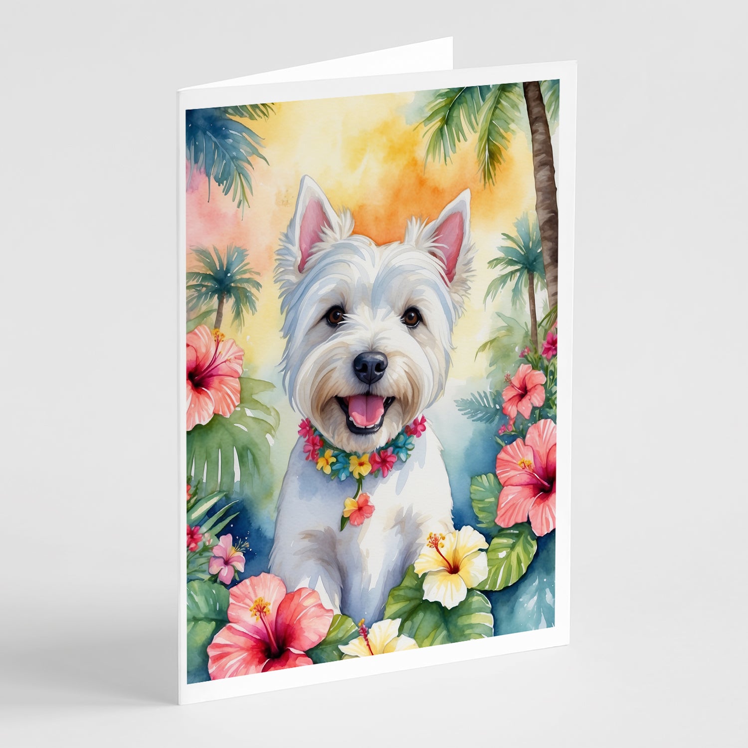 Buy this Westie Luau Greeting Cards Pack of 8