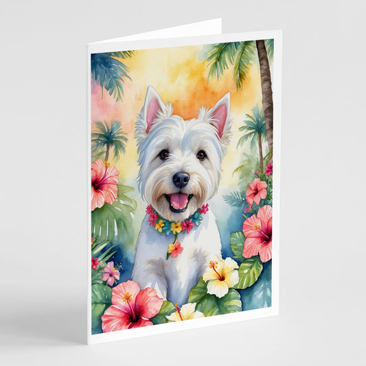 Buy this Westie Luau Greeting Cards Pack of 8
