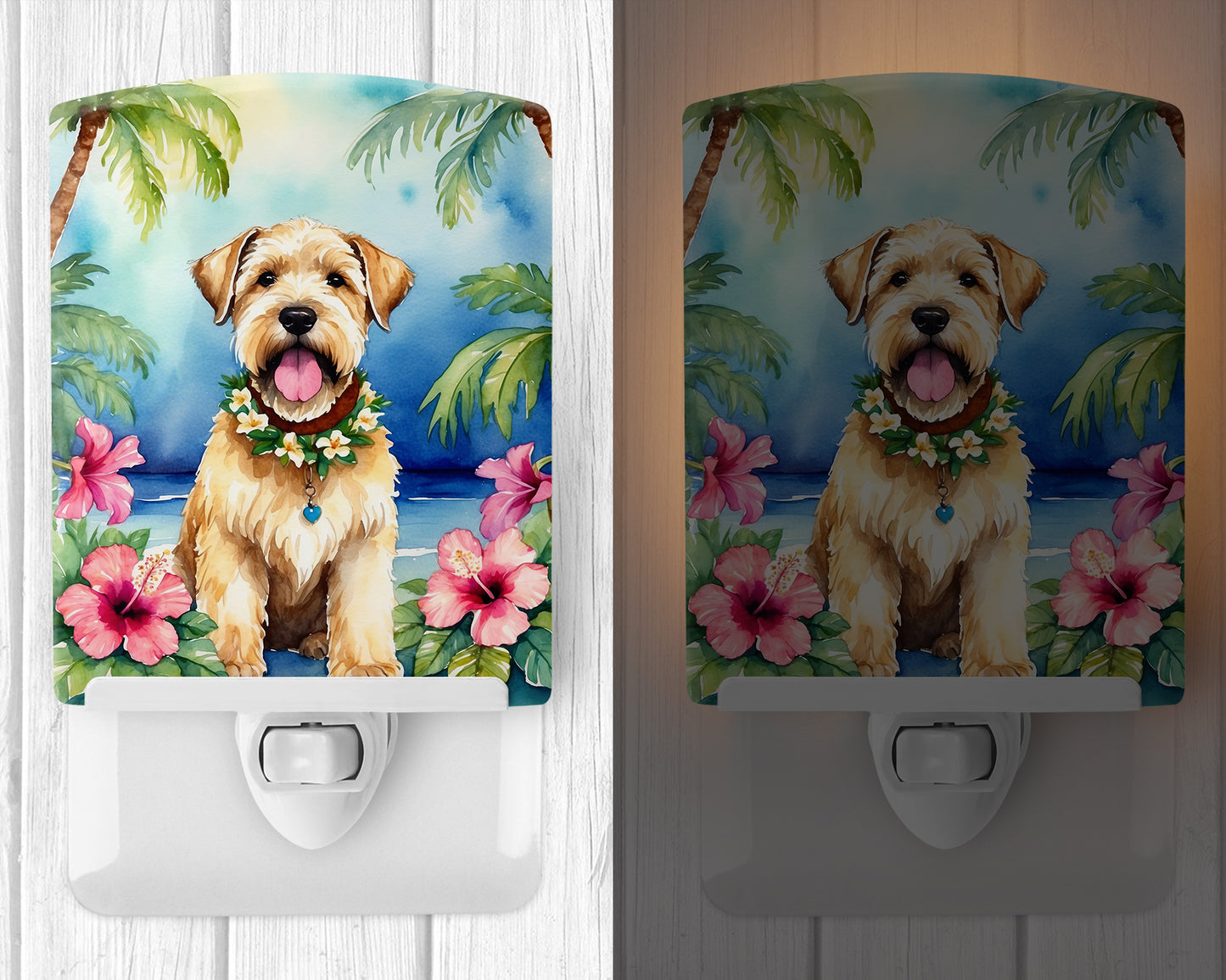 Wheaten Terrier Luau Ceramic Night Light