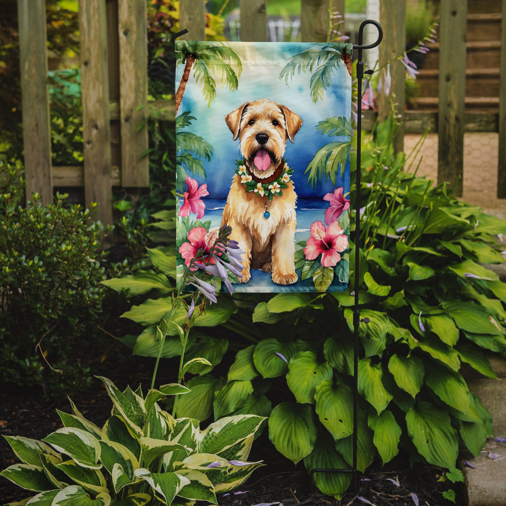 Wheaten Terrier Luau Garden Flag