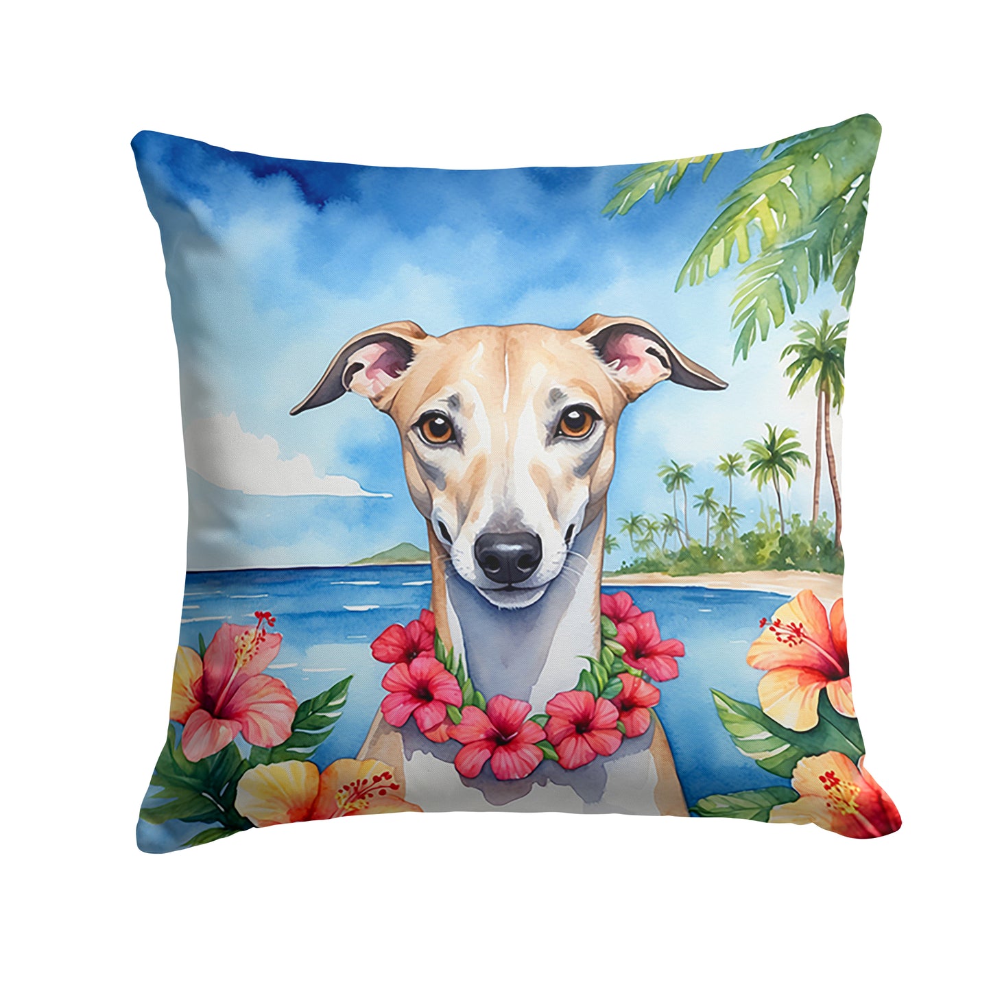 Buy this Whippet Luau Throw Pillow