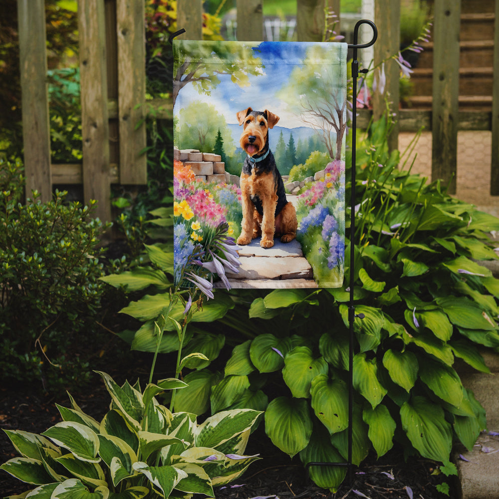 Airedale Terrier Spring Garden Garden Flag