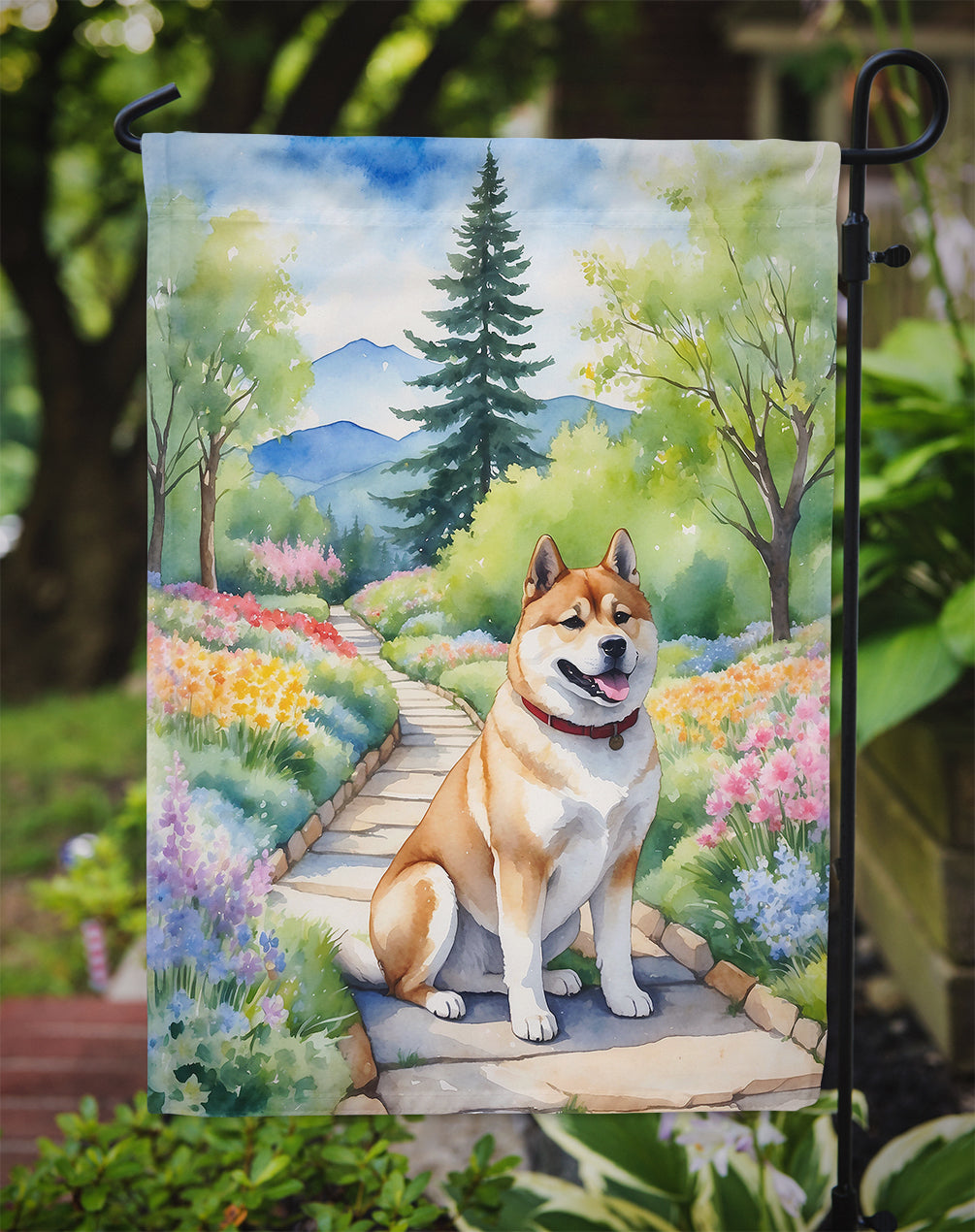 Akita Spring Garden Garden Flag