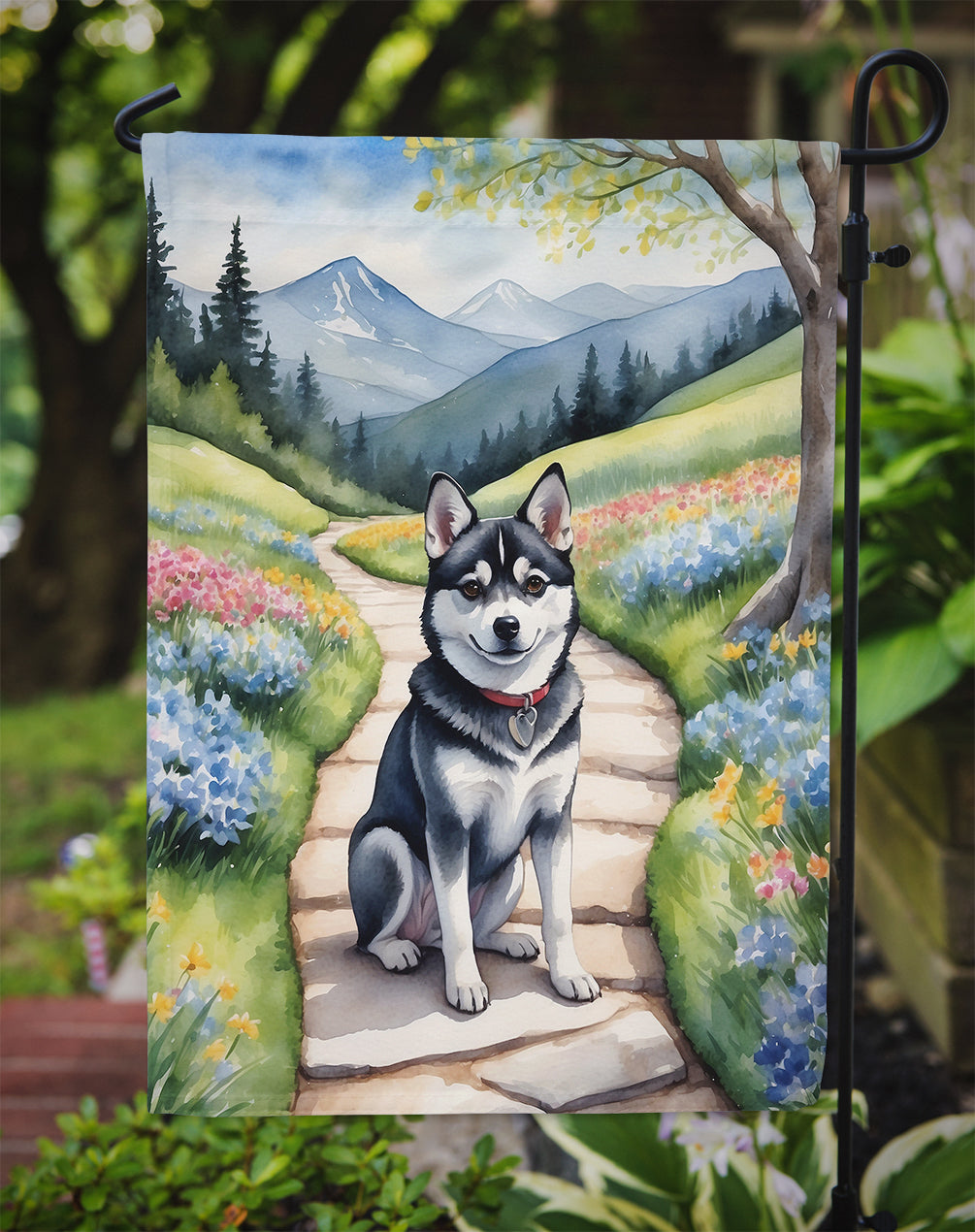 Alaskan Klee Kai Spring Garden Garden Flag