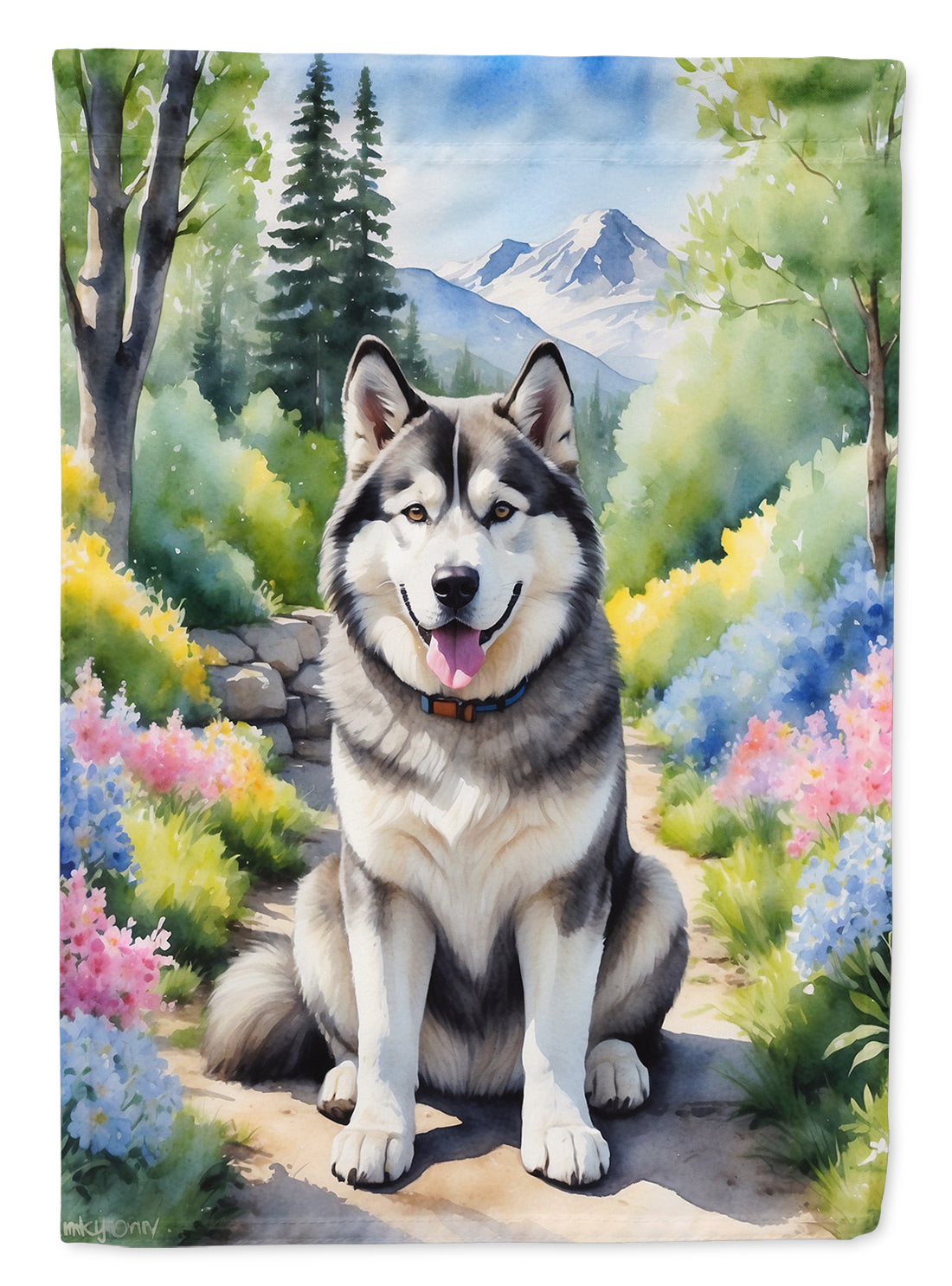 Buy this Alaskan Malamute Spring Garden Garden Flag