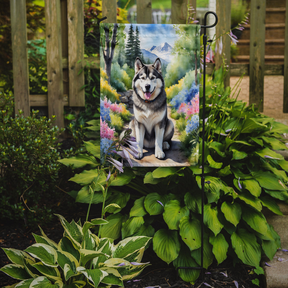 Alaskan Malamute Spring Garden Garden Flag