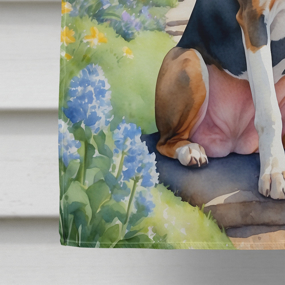 American English Coonhound Spring Garden House Flag