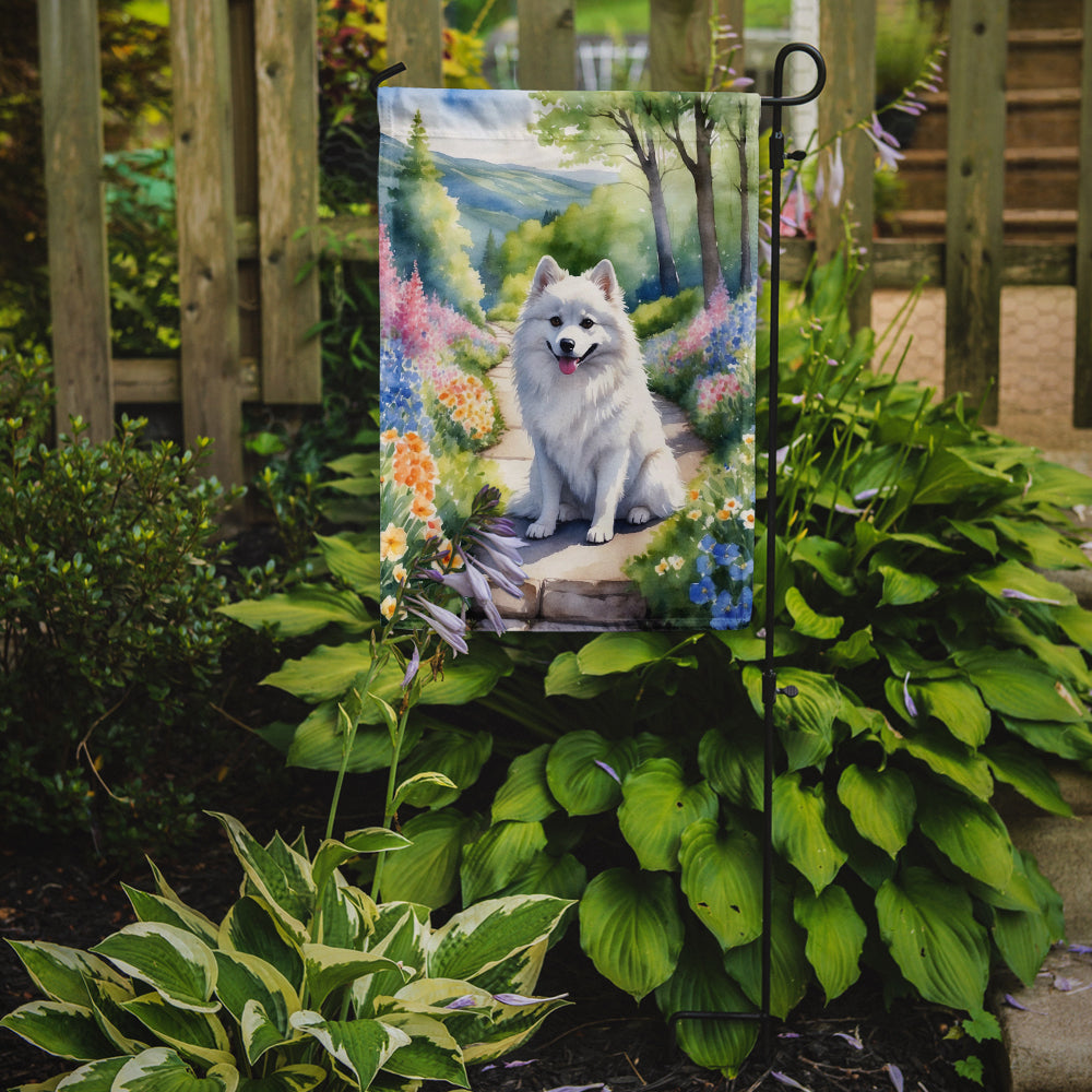 American Eskimo Spring Garden Garden Flag