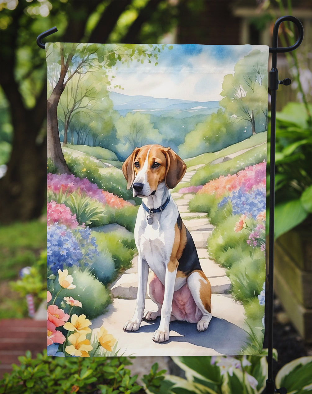 American Foxhound Spring Garden Garden Flag