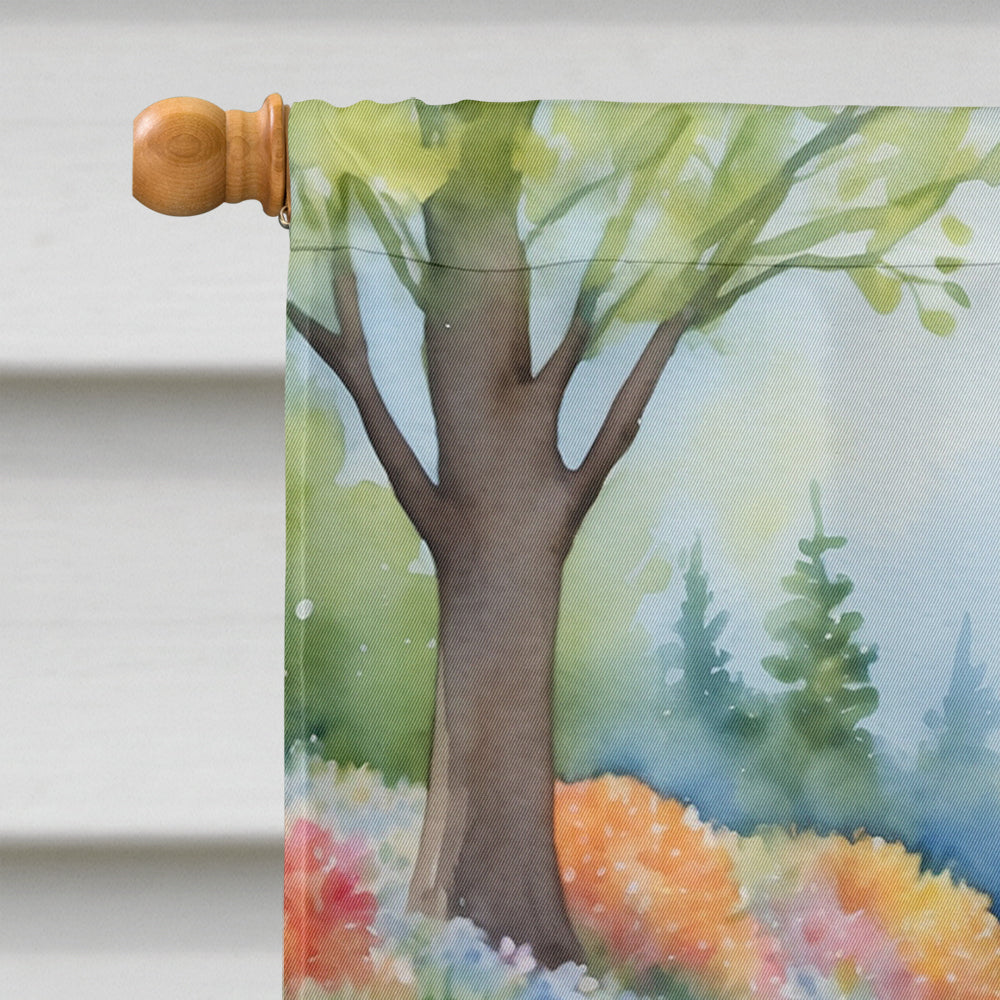 Basenji Spring Garden House Flag