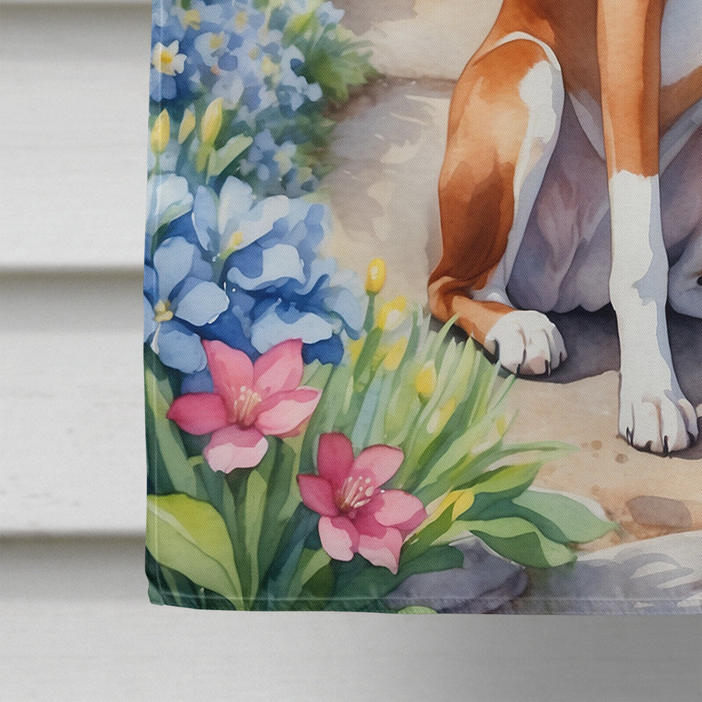 Basenji Spring Garden House Flag