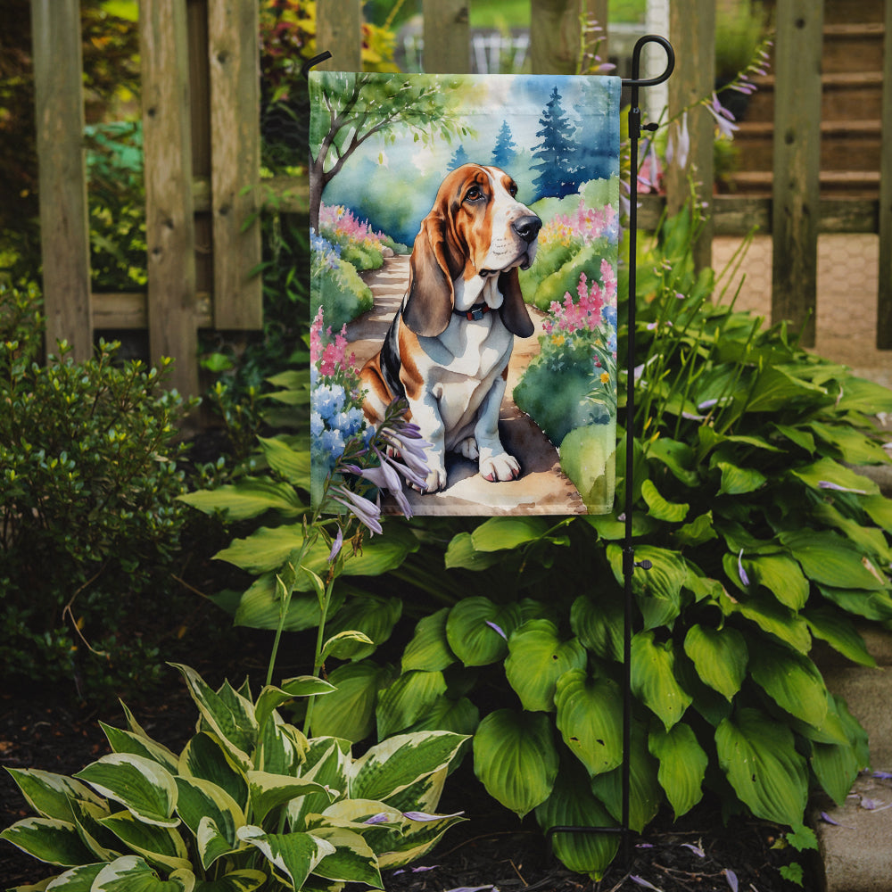 Basset Hound Spring Garden Garden Flag