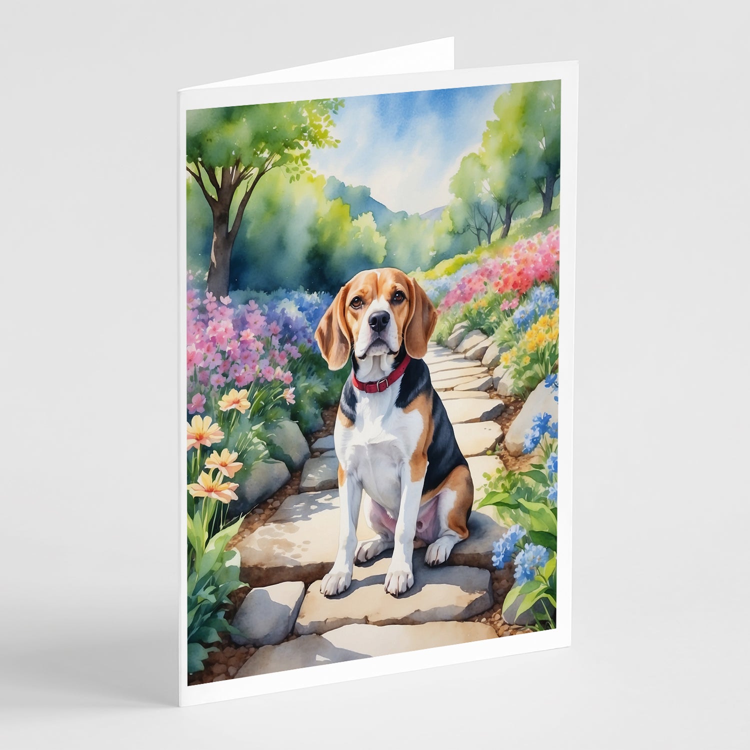 Buy this Beagle Spring Garden Greeting Cards Pack of 8