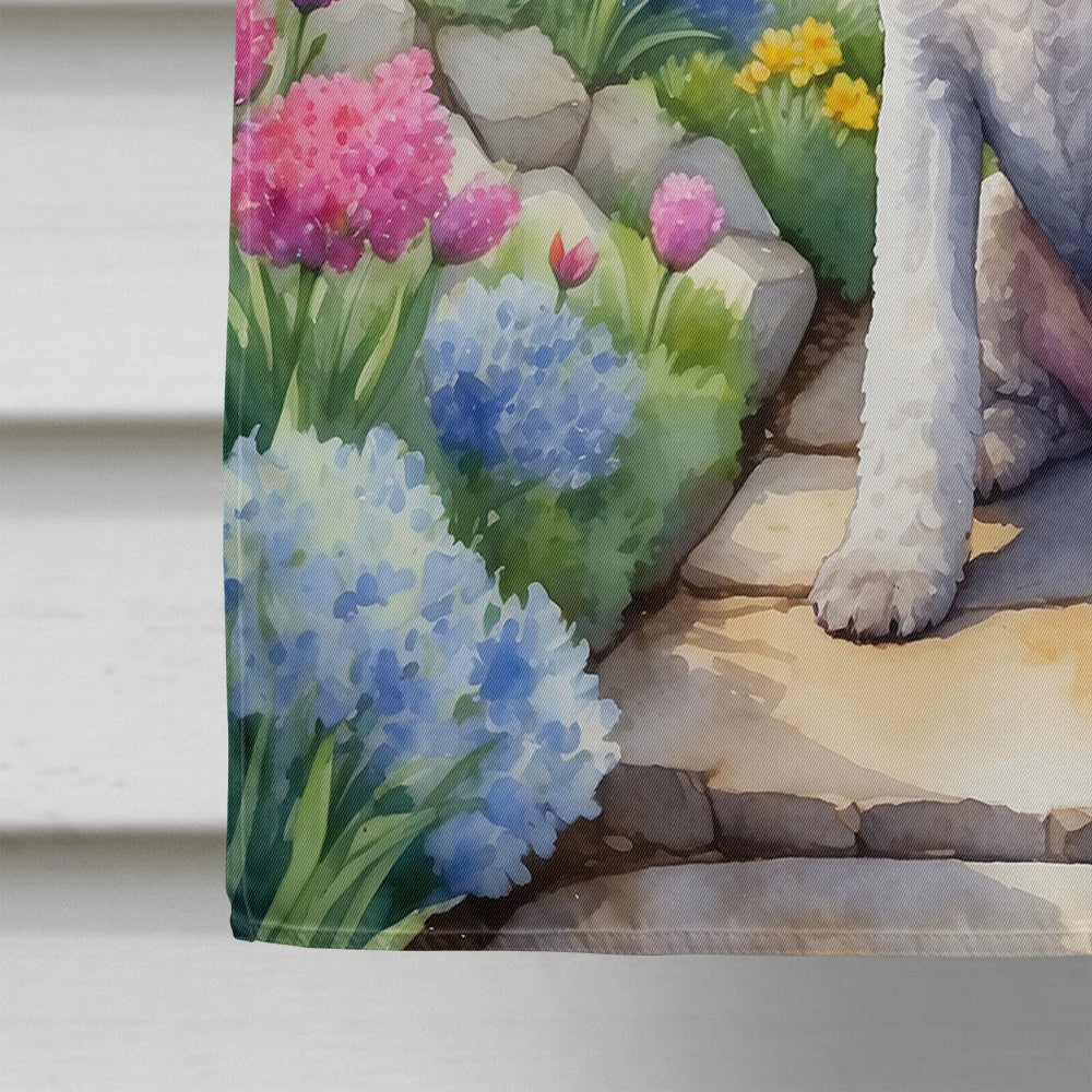 Bedlington Terrier Spring Garden House Flag