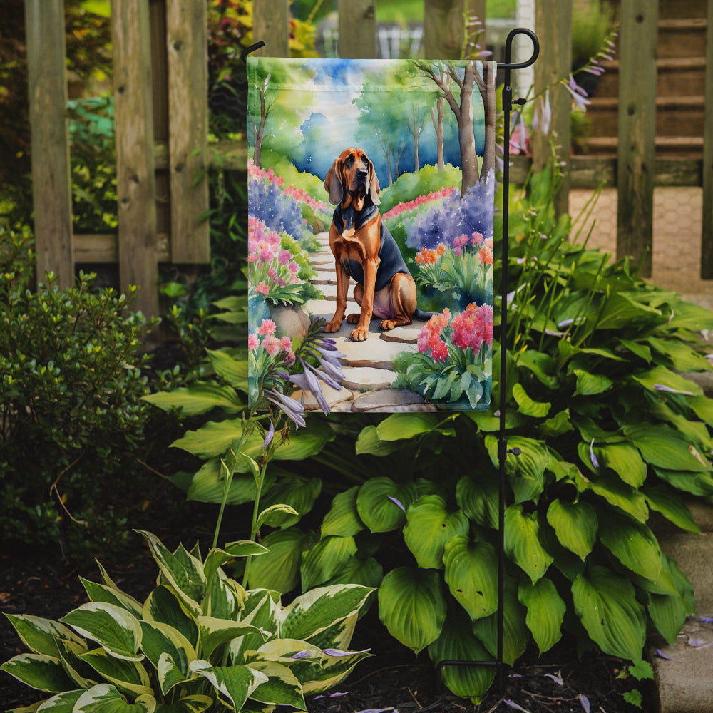 Bloodhound Spring Path Garden Flag