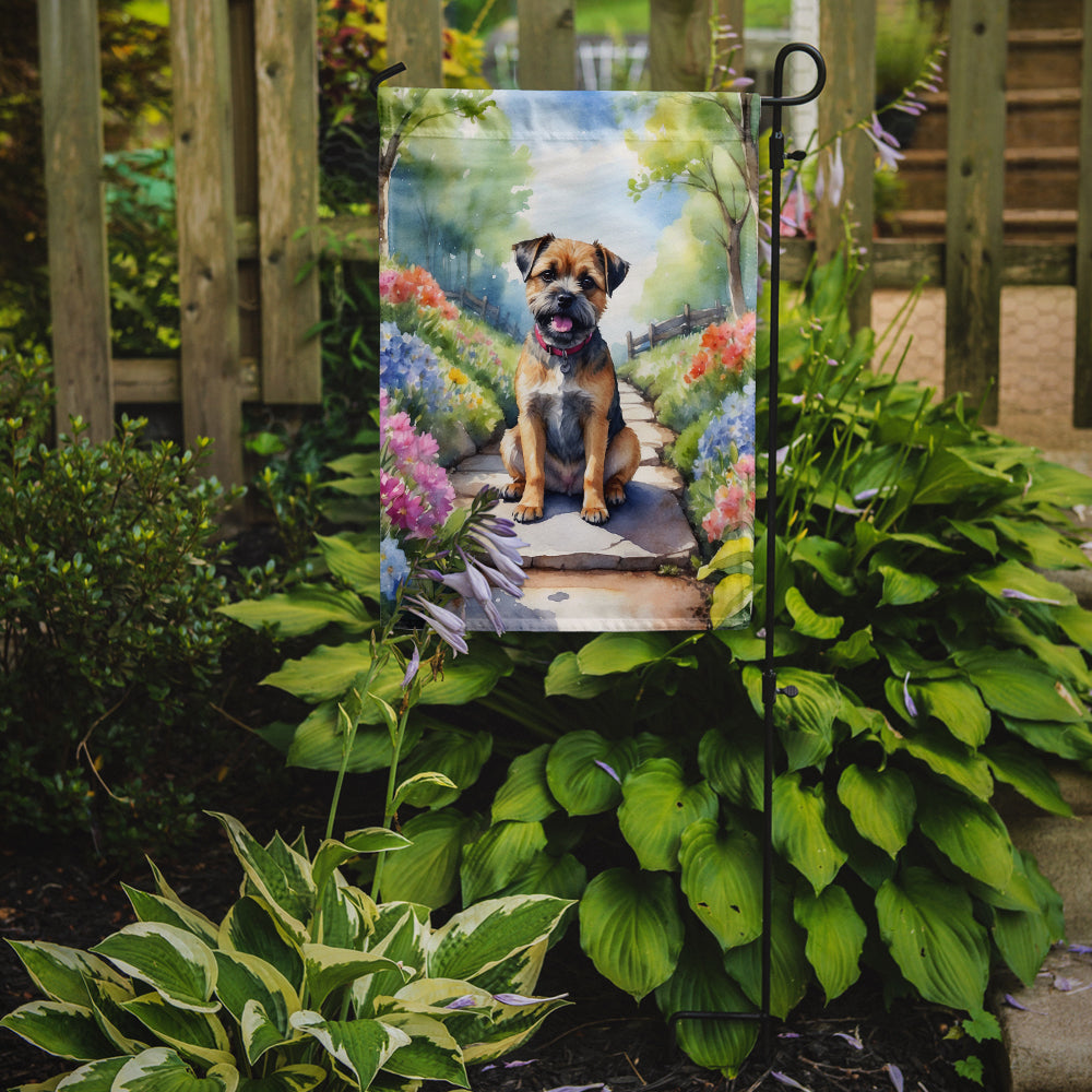 Border Terrier Spring Path Garden Flag